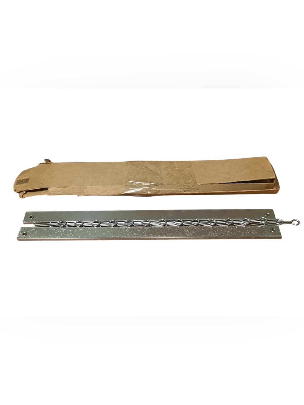 Vtg Mid Century Modern Chrome Silver Tone Tie Belt Rack Wall Mount New 13.5"